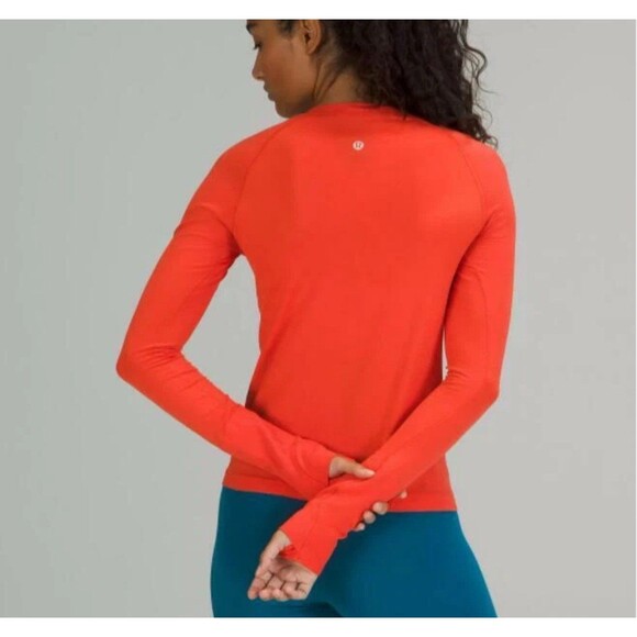 Lululemon bright red Swiftly Tech Long Sleeve top shirt size 12 - Picture 2 of 12